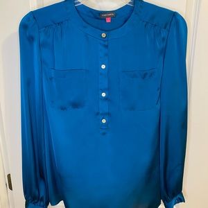 Vince Camuto silky blouse teal color size small